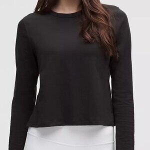 Lululemon Classic-Fit Cotton-Blend Long-Sleeve Shirt Black Size 6